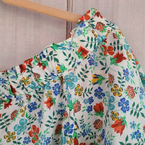 J. Crew Liberty Edenham Floral‎ Print Of The Shoulder Blouse Size 8 - Picture 5 of 9